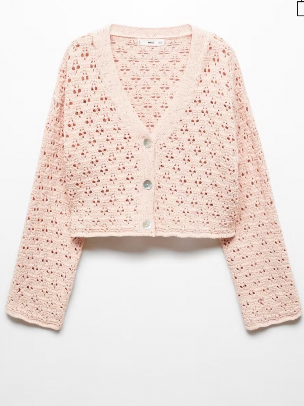 Openwork knit cardigan